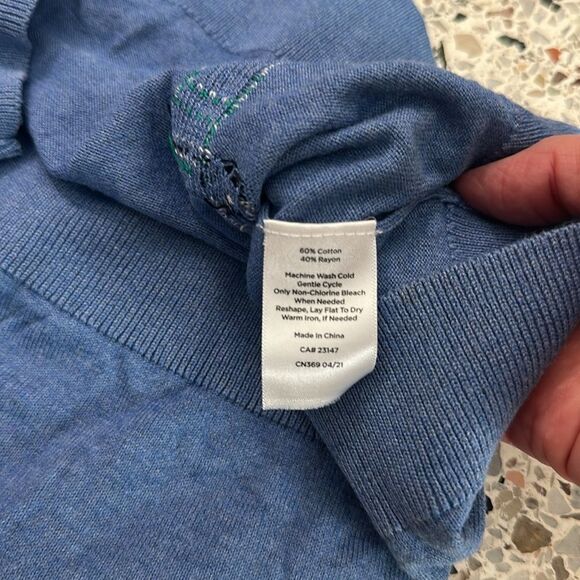 Talbots lightweight blue dog sweater dachshund blue XS - Picture 2 of 6